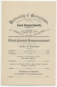 Program from the first Annual Commencement of the Law Department