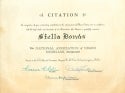 Citation awarded to Estella Bonds by the National Association of Negro Musicians