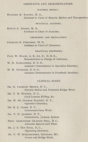 1902 Circular of Information for Georgetown's Dental School