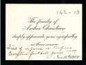 a Printed card from the family of Archer Christian. the card has a border of black ink, and an additional detail has been handwritten on the card in ink..
