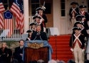 President-elect Bill Clinton speaking in front of Old North, 1993