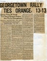 a newspaper clipping of an article entitled “Georgetown Rally Ties Orange, 13-13," published in the Syracuse Herald American, October 15, 1939