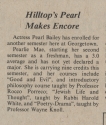 “Hilltop’s Pearl Makes Encore.” The Hoya, September 15, 1978