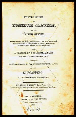 Title page of Jesse Torrey's A Portraiture of Domestic Slavery