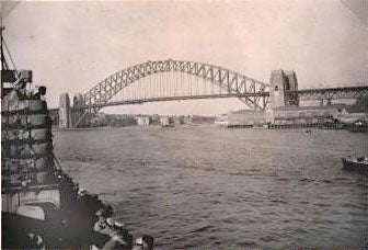 3. Passing under the Sydney Harbour Bridge for the last time. 3. Passing under the Sydney Harbour Bridge for the last time.
