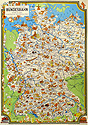 Mit der Deutschen Bundesbahn durch das Gastliche Deutschland Poster, showing map of Germany