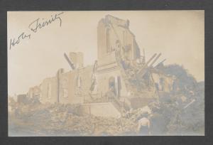 Postcard showing damage of Holy Trinity Cathedral in Kingston after 1907 earthquake