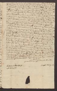 Letter written by Joseph Mosley, S.J., to his sister, October 10, 1766 p3