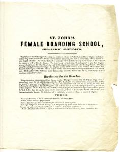 Prospectus for St. John's Female Boarding School