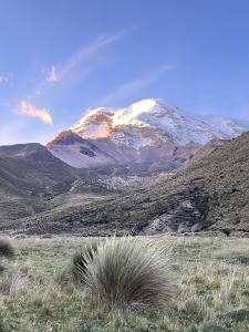 Photograph of the Chimborazo, a volcano located in the Andes of Ecuador. 