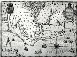 Map of Viriginia from 1585