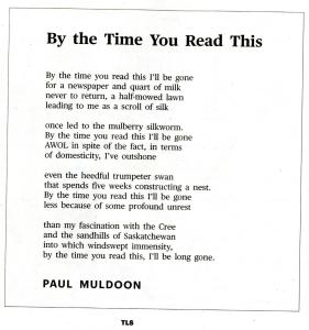 This poem, published in 2023 demonstrates Muldoon’s sustained interest in American Indian subjects for over five decades.