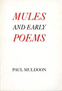 Book cover with title "Mules and early Poems"