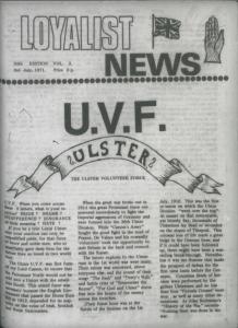 Front page of the "Loyalist News" newsletter