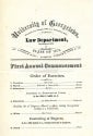Program from the Law Department Commencement, 1872 