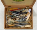 Box of printmaking tools belonging to Helen King Boyer