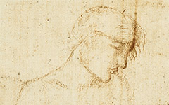 Simeon Solomon unfinished sketch of a man