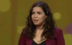 America Ferrera presenting the TED Talk My Identity is a Superpower Not an Obstacle