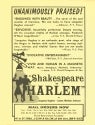 Promotional flyer advertising Shakespeare in Harlem (1960)
