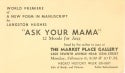Invitation from Langston Hughes to Margaret Bonds for the first live reading by Hughes of Ask Your Mama: 12 Moods for Jazz (February 6, 1961)