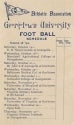 A brochure showing the schedule for the 1899 Georgetown football team, listing ten games in October and November, with a blank column to record the scores