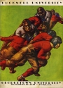 the cover of a Georgetown vs Bucknell Game Program, 1932. the cover contains a color print of football players, with text above and below the image.