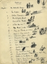 List of chapter headings with sketches for Up a Crooked River by May McNeer