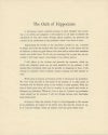 Program from the School of Medicine Pregraduation Exercises, page 3, The Oath of Hippocrates