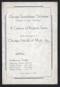Program from the Chicago Symphony Orchestra’s Century of Progress series, front