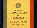 Souvenir program from the Georgetown v. Virginia game played at Georgetown, November 12, 1910