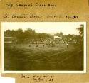 a photograph of a football field and stands filled with spectators is taped onto a piece of paper that reads "Fr. Cannon's Scrap Book. The Carlisle Game October 14 1911. Score: Georgetown 5 - Carlisle 28."