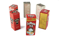 TyPhoo Tea boxes from the Global Commodities database 360 Object Gallery feature.