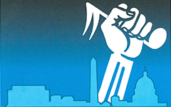 Arts Advocacy in Action: The Future of Music Coalition logo showing a hand grasping a musical note above the Washington D. C. skyline