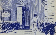Cover of Miss G Goes to Georgetown, showing a woman at the University gates