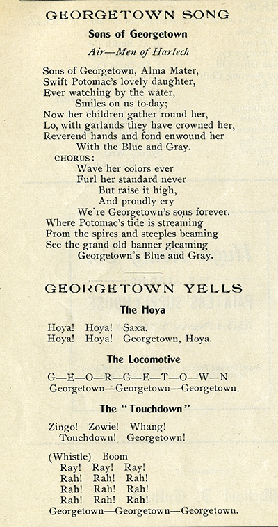 Georgetown Songs 1911