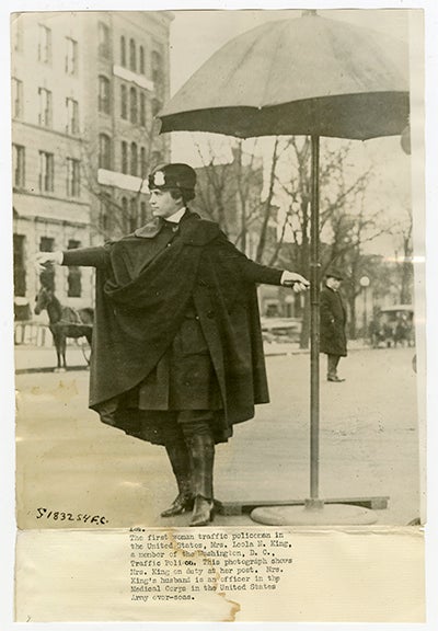 Photo of first woman traffic police officer in U.S.
