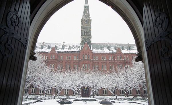 Healy Hall in snow, 2000