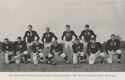 a black and white group photograph in football uniform of Georgetown linemen and backs of the 1942 season, published in Ye Domesday Booke, 1943