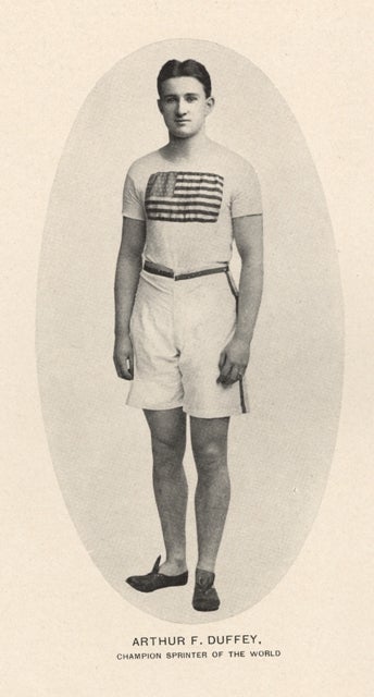 Arthur Francis Duffy, Champion Sprinter of the World, pictured in Hodge Podge (Yearbook), 1904