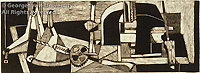 Still Life with Vise, wood engraving, marked Ed. no. 2