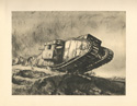 Drawing of a World War 1 era tank