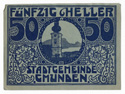 Notgeld, 50 heller note from Gmunden, obverse 