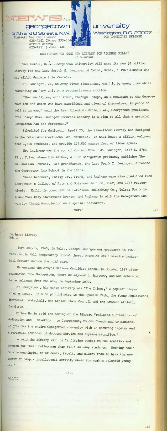 The printed press release