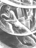 Illustration from Song Without Words, showing a naked woman caught in a whirlwind