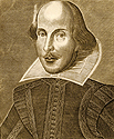 Portrait from the title page of Mr. William Shakespeares Comedies, Histories, & Tragedies, Published According to the True Originall Copies