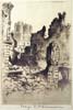 The etching Ruins of Rheims, showing a the rubble of a cathedral in the French town of Rheims after German artillery bombardment