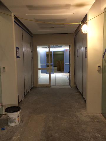 View from the reception area into the staff area on January 8, 2015.