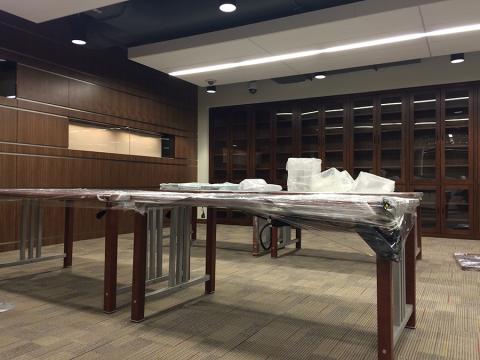 Furniture being moved into the Reading Room on February 4, 2015.