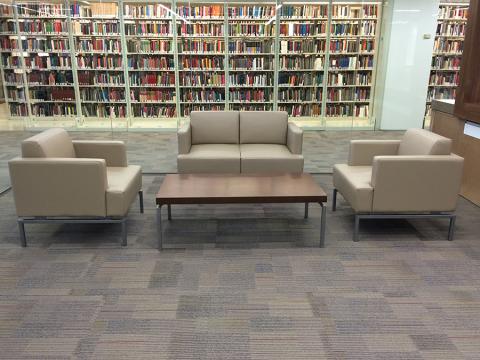 Furniture in the new reception area on February 12, 2015.
