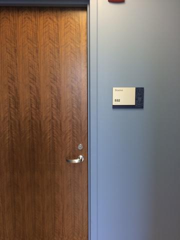 Door to the stacks area on March 16, 2015.